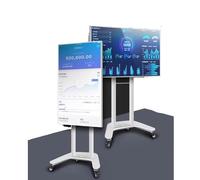 QICBYING Support TV Mobile À roulettes - Support TV Portable Au Sol, Support pour Écran Rotatif Horizontal Et Vertical, Podium De Salle De Conférence, Support TV Universel À Défilement