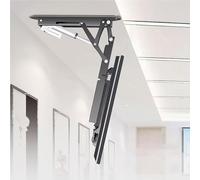 QICBYING Support TV Plafond Réglable - Support TV Au Plafond Motorisé, Rabattable 0-85°, Élévateur TV Rabattable Caché, Élévateur TV Électrique Télescopique avec Levage Automatique