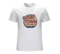 QICHEN BAG Men's Burger Town Mw2 Shirt T-Shirt White M
