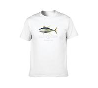 QICHEN BAG Men's Round Neck T-Shirt Salty Crew Ahi Do Not Bleach White M