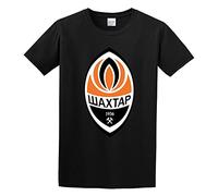 QICHEN BAG Men's Round Neck T-Shirt Shakhtar Donetsk Artist Button Closure Black L