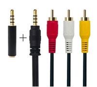 QiCheng&LYS Cable Audio Video Jack, Cable camescope Prise Jack Video pour Smartphones MP3 tablettes Haut-parleurs Home cinéma (2.5m)