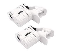 QiCheng&LYS Loupe de microscope à zoom 60x,Microlentille à pince pour LED+lumière ultraviolette pour téléphones mobiles universels pince universelle pour téléphone (Blanc 2PCS)