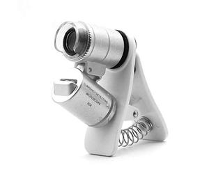 QiCheng&LYS Loupe de microscope à zoom 60x, Microlentille à pince pour LED + lumière ultraviolette pour téléphones mobiles universels pince universelle pour téléphone