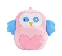 Qichenx Sac à Dos Enfant 1-5 Ans - Mignon Peluche Animaux Sac à Dos 3D pour Garderie & Voyagee, Léger et Respirant (Hibou - Rose)