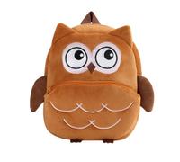 Qichenx Sac à Dos Enfant 1-5 Ans - Mignon Peluche Animaux Sac à Dos 3D pour Garderie & Voyagee, Léger et Respirant (Hibou - Marron)
