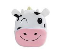 Qichenx Sac à Dos Enfant 1-5 Ans - Mignon Peluche Animaux Sac à Dos 3D pour Garderie & Voyagee, Léger et Respirant (Vache)