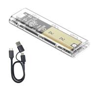Qichill M2 SSD Boîtier M.2 NVMe+NGFF Dual Protocol SSD Boîtier USB 3.2 Gen2 10 Gbps Transparent pour unité externe pour PC C