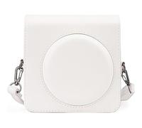 QICNMFA Étui pour appareil photo compatible avec Fujifilm Instax Square SQ1, sac de protection en cuir synthétique de qualité supérieure avec bandoulière réglable, blanc craie, Étuis pour appareil