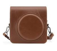 QICNMFA Étui pour appareil photo compatible avec Fujifilm Instax Square SQ1, sac de protection en cuir synthétique de qualité supérieure avec bandoulière réglable, marron vintage, Étuis pour appareil