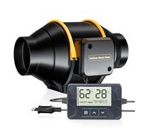 QiCrafe 100mm Extracteur d'air, Minuterie, Intelligent Contrôle de Température et l'humidité, 367m³/h Ventilador Extraction Cuivre Moteur, Ventilateurs pour Salle de Bain, Cuisine, Tente de Culture