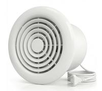 QiCrafe Extracteur d‘Air Silencieux 24dB, Ventilateur Salle de Bain 100mm, Double Roulement à Billes, IPX4 Étanche, Prise EU, Débit 100m³/h, Ventilation Efficace pour Cuisine, WC, Cave et Buanderie