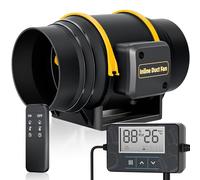 QiCrafe Intelligent Extracteur d'air 150mm avec Télécommande, Minuteri,Régulateur de Température et d'humidité, Double Roulement, 689m³/h pour Tentes de Culture, Hydroponique, Garage, Imprimantes 3D