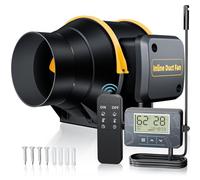 QiCrafe Ventilateur Extracteur d'air 100mm avec Télécommande, 367 m³/h 40W Cuivre Moteur, Minuterie Régulateur de Température et Humidité Minuterie pour Tentes Culture, Hydroponique, Garage, Grenier