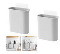 QICSTELAR - 2 Porte - Brosse à Dents, Style Minimaliste Support de Rangement Mural Polyvalent, Boîte de Rangement de Salle de Bain pour Brosse à Dents, Rasoir, Dentifrice, Peigne