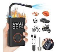 QiCYCLE N3 Pompe à Vélo Électrique Mini Compresseur à Air Portatif 150 PSI, Auto-Off Et Lumière LED/SOS, Batterie 18,5Wh, pour Voiture/Vélo/Moto/Ballon