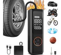 QiCYCLE P1 Gonfleur Pneus Voiture sans Fil - Mini Compresseur à Air Portatif 150 PSI, Pompe Électrique avec Powerbank, Arrêt Automatique, Charge USB-C, pour Voiture, Moto, Vélo, Ballon