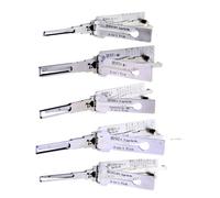 QiDAi LiShi Kit de crochetage de serrure de lecture, 5 pièces 2 en 1, outils de crochetage de serrure de voiture, HU66 HU92 HU83 HU64 HU101 LiShi outils LiShi pour serrurier, travailleur automobile