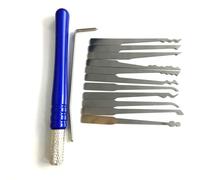 QiDAi Lot de 12 crochets de crochetage en acier inoxydable avec poignée, pour diverses serrures, convient pour les débutants, les serruriers et la famille (A(12 pièces)