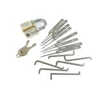 QiDAi Lot de 14 outils de crochetage de serrure avec clé de tension, crochet unique de déverrouillage adapté aux noyaux de serrure européens (outil avec serrure)