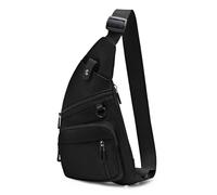 Qidelong Sac à bandoulière antivol à bandoulière léger pour voyage, randonnée, noir, 8.7"L x 13.4"H x 0.79"W, Décontracté