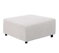 qiden Housse De Pouf Carré 33-45cm / 72-82cm/ 80-100cm Extensible Housse pour Pouf, Protéger Housse De Repose Pied, Couvre Pouf Carré-dent blancheM