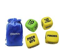 QIDIWIN Dés d'exercice en mousse - Dés d'entraînement à six côtés avec sac en maille, accessoires d'exercice et de fitness parfaits pour l'entraînement à la maison, en groupe et les cours d'exercice