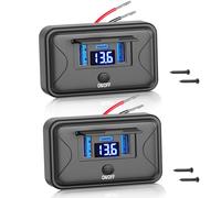Qidoe Lot de 2 Prise USB 12 V Montage Surface, Double QC3.0 18 W et 36 W PD USB-C Multi Port Chargeur Rapide avec Voltmètre et Interrupteur à Bouton pour Camping-Car,Voiture,Autobus,Camion,Moto