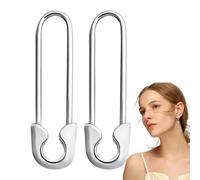Qidures Boucles d'oreilles trombone, boucles d'oreilles trombone pour femmes - Boucles d’oreilles minimalistes Dangle Hoop,Épingle de sécurité cerceau épingle pendante goutte cerceaux de mode bijoux