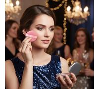 Qidures Houppette Poudrier,Houpette Ronde Douce Pour Femmes Et Filles | Éponge Visage,Correcteur Poudre Cosmétique Mélange Visage Voyage