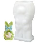 Qidures Moules à Bougies,Modèle D'Oreille De Lapin Avec Un Design De Nœud | Moule À Bougie Lapin De Pâques - Pour Cuisine Maison Moulage Au Plâtre Résine DIY Artisanat Et Arts