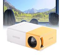 QIeAny Mini Projecteur, Projecteur Portable HD 1080P, Résolution 1920 X 1080, Qualité Sonore HiFi + 800 Lumens (30 ANSI Lumens) Interface Riche/Peut Être Alimenté par Une Alimentation Mobile,Yellow