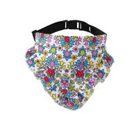 Qiebenav Joli collier pour animal de compagnie, motif floral, bandana confortable et réglable, tendance, durable, résistant à l'usure, ne se décolore pas, élégant, doux, léger, couleur parfaite S