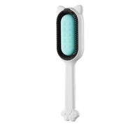 Qiebenav Outil de toilettage pour animaux de compagnie sans lavage. Peigne de haute qualité. Brosse autonettoyante 2 en 1 pour chat avec tête arrondie des deux côtés. Extracteur de poils morts Vert