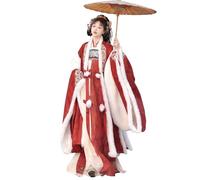 QIeCny Costume Hanfu Tang pour Femme (70-120 Kg), Robe d'hiver Brodée (épaisse), Broderie Riche Et Motifs Chinois,3XL