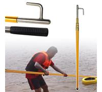 QIeCny Gaffe Télescopique (4, 5, 6, 8 M), Crochet D'amarrage en Acier Inoxydable, Ouverture De 4,5 Cm, Pliable Et Facile À Ranger, pour Sauvetage, Poussée, Traction Et Navigation,L 6m (19' 7inch)