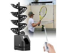 QIeCny Lanceur Automatique De Balles De Tennis (télécommande), Lance-balles De Tennis (33 Balles), Fréquence De Lancer Et De Secousse Réglable, Branchement sur Secteur/Piles (10 H),Black