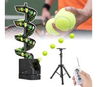 QIeCny Lanceur De Balles De Tennis, Appareil D'entraînement Au Tennis (télécommande), Vitesse, Angle Et Fréquence Réglables, Modes D'entraînement : Coups Plats, Liftés, Rétro,Black