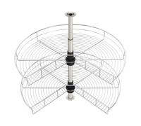 QIERF Armoire d'angle carrousel à 2 étages - Design d'angle de 270° - Jusqu'à 8 kg - Pour organiser et ranger des ustensiles de cuisine, des appareils de nettoyage, des plaques de cuisson dans la