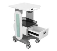 QIERF Chariot médical avec tiroirs - Chariot cosmétique - Chariot d'appoint avec roulettes - 44 x 36 x 76 cm - Capacité de charge : 60 kg - 4 roues universelles - Pour salon de clinique - Matériau ABS