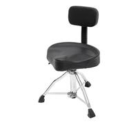 QIERF Tabouret de tambour réglable en hauteur 45 à 60 cm - Trône à tambour avec dossier - Capacité de charge de 120 kg - Pivotant à 360° - Pour batteur et studio de piano - Noir