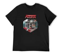 QIESHEOK Accept Metal Heart Heavy Metal Running Wild Rage Retro Unisex 100% Cotton Short-Sleeve T-Shirts Black XL