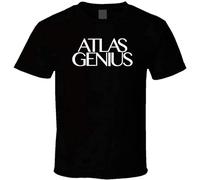 QIESHEOK Atlas Genius 4 Unisex 100% Cotton Short-Sleeve T-Shirts Black XL