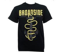 QIESHEOK Authentic Broadside Band Anchor Richmond Virginia Unisex O-Neck 100% Cotton Short-Sleeve T-Shirts Black M