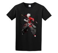 QIESHEOK Blazblue Cross Tag Battle Ragna The Bloodedge Unisex 100% Cotton Short-Sleeve T-Shirts Black L