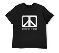 QIESHEOK Chickenfoot Unisex 100% Cotton Short-Sleeve T-Shirts Black M