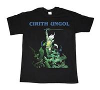 QIESHEOK Cirith Ungol Frost and Fire Heavy Metal Band Pagan Altar Unisex 100% Cotton Short-Sleeve T-Shirts Black L