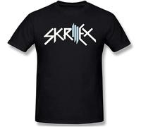 QIESHEOK Cool Skrillex Recess Summer Unisex O-Neck 100% Cotton Short-Sleeve T-Shirts Black XXXL