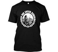 QIESHEOK Dalian Burning Spear Unisex 100% Cotton Short-Sleeve T-Shirts Black XXXL