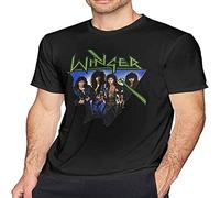 QIESHEOK Dejina Winger Band Unisex 100% Cotton Short-Sleeve T-Shirts Black S